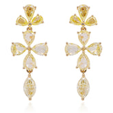 Rose Cut Yellow Diamond Earrings